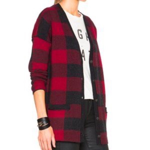 Current Elliot • NWOT Buffalo Plaid Wool Cardigan - Picture 3 of 14